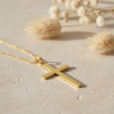 Croix Simple en Or Jaune 375 ou 750 - Emanessence