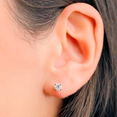 Platinum & Lab-Grown Diamond Stud Earrings 0.40 ct to 1 ct, 4 mm to 5 mm - Ocarat