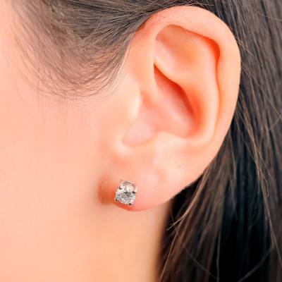 Boucles d'Oreilles en Platine & Diamants de Synthèse de 0,40 ct à 1,00 ct - Ocarat