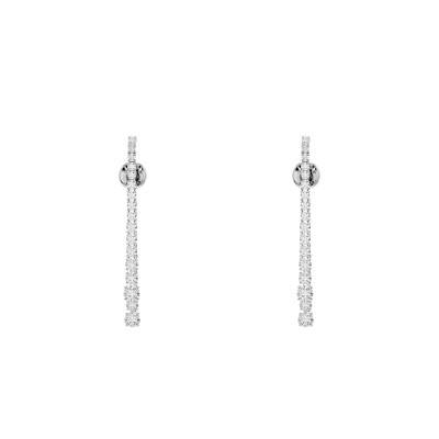 Pendants d'Oreilles Matrix Blanches en Métal Rhodié - 5709257 - Swarovski