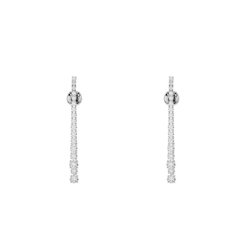 White Matrix Drop Earrings in Rhodium-Plated Metal - 5709257 - Swarovski