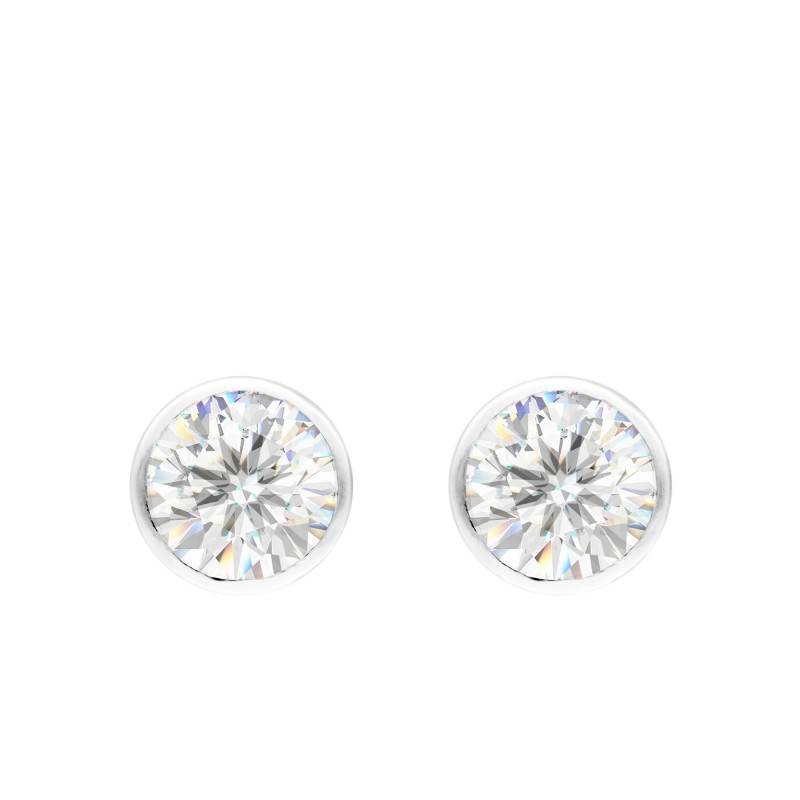 Platinum & Lab-Grown Diamond Bezel-Set Stud Earrings 0.40 ct to 1 ct - Ocarat