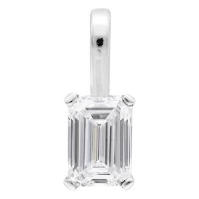 Pendentif en Platine, Diamant de Synthèse Taillé Emeraude de 0,30 ct à 1,00 ct - Ocarat