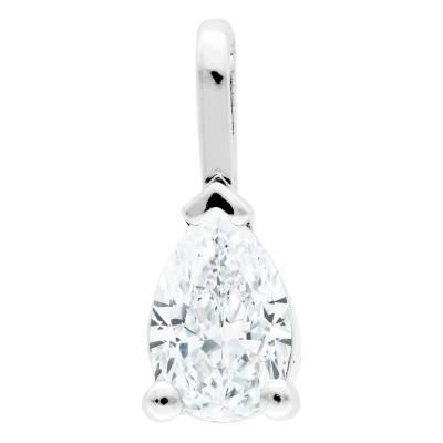Platinum & Lab-Grown Pear-Cut Diamond Pendant 0.30 ct to 1 ct - Ocarat