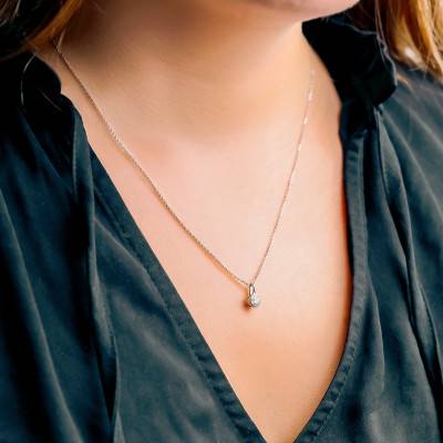 Pendentif en Platine, Diamant de Synthèse Rond de 0,30 ct à 1,00 ct - Ocarat