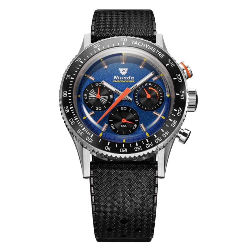 Chronoking Racing Blue Watch with Interchangeable Bezels - Nivada Grenchen
