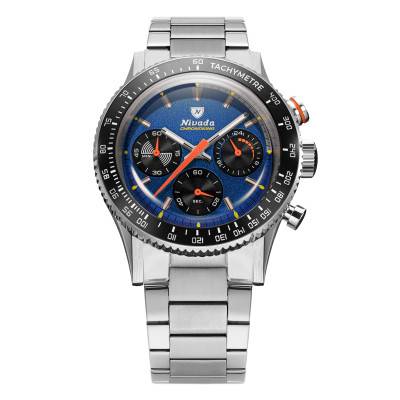 Chronoking Racing Blue Watch with Interchangeable Bezels - Nivada Grenchen