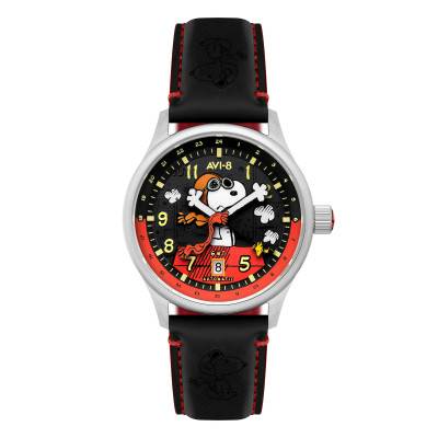 Montre Hawker Hurricane Kent Gmt Automatic Peanuts Snoopy Flying Ace Limited Edition - AV-4136-01 - Doghouse red - Avi-8