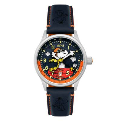 Montre Hawker Hurricane Kent Gmt Automatic Peanuts Snoopy Flying Ace limited edition - AV-4136-02 - Sketchbook blue - Avi-8