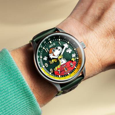 Montre Hawker Hurricane Kent Gmt Automatic Peanuts Snoopy Flying Ace Limited Edition - AV-4136-04 - Winter green - Avi-8