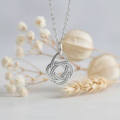 "750/1000 White Gold Celtic Knot Pendant" - Argyor