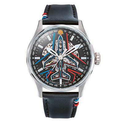 Coffret Montre Athos-668907 Automatique Cuir Noir - Patrouille de France
