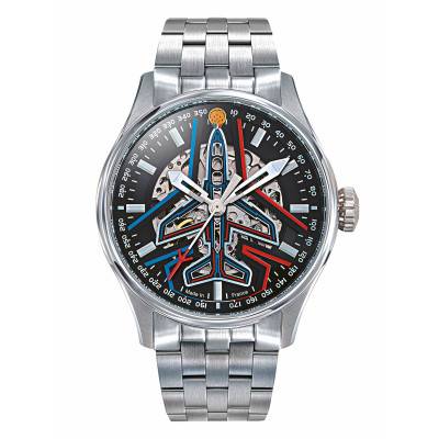 Coffret Montre Athos-668908 Automatique Cadran Noir Bracelet Acier - Patrouille de France