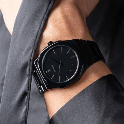 Ultra Thin Black Mirror 38 mm Watch UTBU09 - D1 Milano