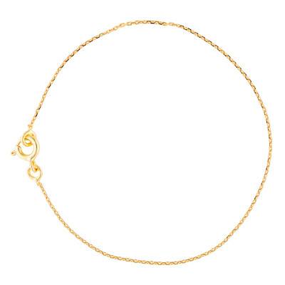 750 Yellow Gold Diamond-Cut Cable Chain Bracelet, Length 18 cm, Width 0.90 mm to 3.20 mm - Manillon