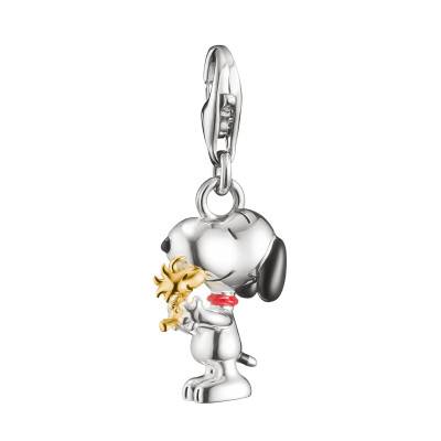 Pendentif Charm Snoopy et Woodstock Friends des Peanuts enArgent 925 Plaqué Or 750 - 2228-427-7 - Thomas Sabo