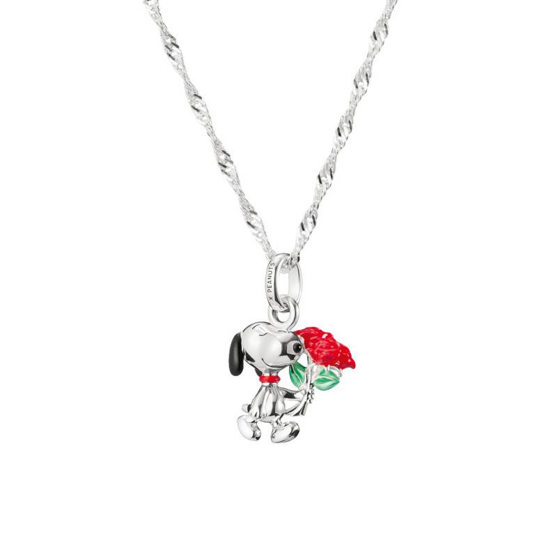 Peanuts Snoopy with Roses 925 Silver & Enamel Necklace, 40 cm to 45 cm - KE2353-664-7 - Thomas Sabo