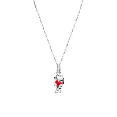 Collier Snoopy des Peanuts avec Cœur en Argent 925 & Email, Longueur de 40 cm à 45 cm - KE2354-664-10 - Thomas Sabo