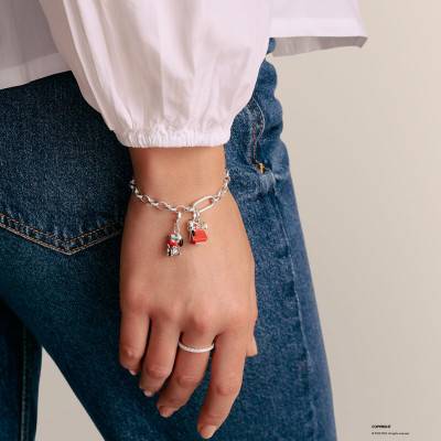 925 Silver Snoopy Peanuts Heart Charm Pendant - 2226-664-10 - Thomas Sabo