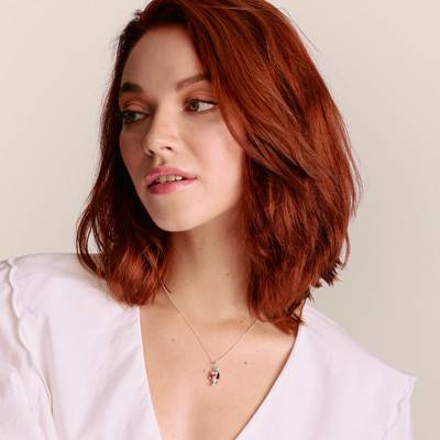 Collier Snoopy des Peanuts avec Cœur en Argent 925 & Email, Longueur de 40 cm à 45 cm - KE2354-664-10 - Thomas Sabo