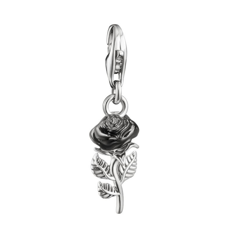 925 Silver & Enamel Black Rose True Romance Original Charm Pendant - 2232-664-11 - Thomas Sabo
