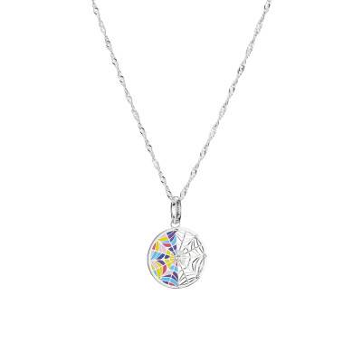 925 Silver & Enamel Colored Window Necklace, Length 40 to 45 cm - KE2348-691-7 - Thomas Sabo