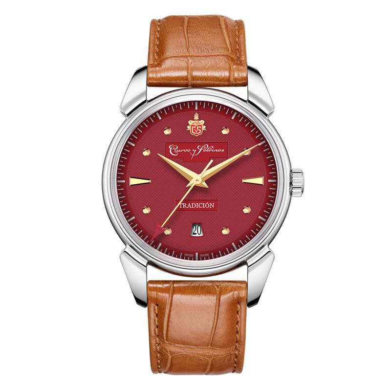Cuervo y Sobrinos Historiador Tradición Burgundy 3195.1TBY Watch - Cuervo y Sobrinos