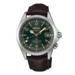 Cadran vert & bracelet cuir marron