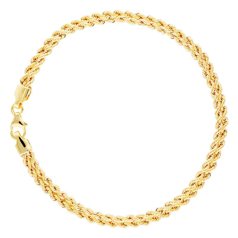 375/1000 Yellow Gold Rope Chain Bracelet, Length 19 cm - Emanessence