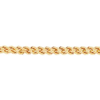 Bracelet en Maille Corde en Or 375, Longueur 19 cm - Emanessence