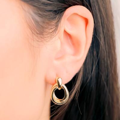 Boucles d'Oreilles Sully en Plaqué Or - Emanessence