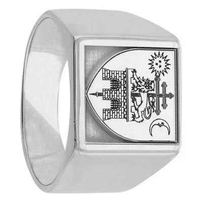 Chevalière Carrée Blason en Argent 925 - Imperium