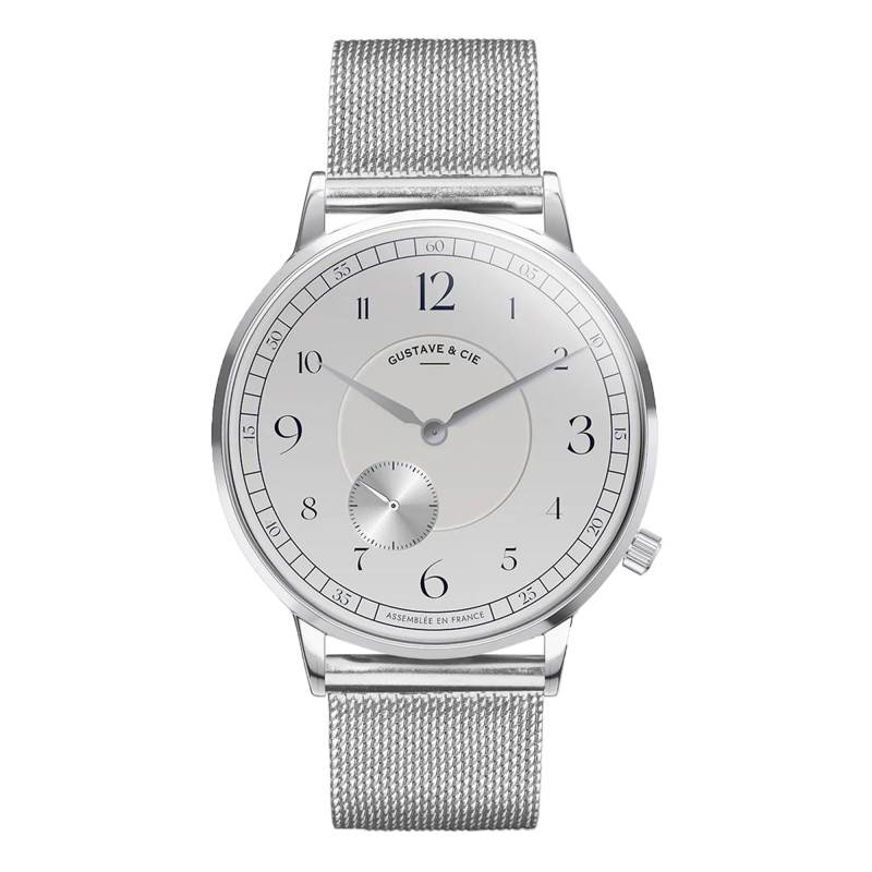 Hector Silver & White Silver Milanese 36mm 12H Watch - Gustave & Cie