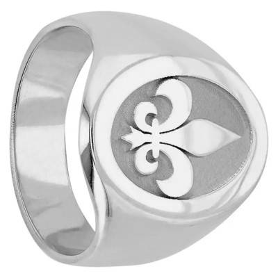 Chevalière ovale Fleur de Lys en Argent 925 - Imperium