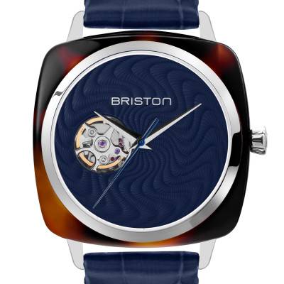 Montre Clubmaster Iconic Spirale bleu émail grand feu Briston x Ocarat - Edition Limitée - Briston