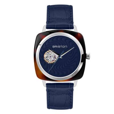 Montre Clubmaster Iconic Spirale bleu émail grand feu Briston x Ocarat - Edition Limitée - Briston
