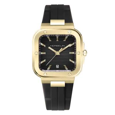 Gold PVD Cap Camarat Square Quartz Watch 12246P1N14CA - Herbelin
