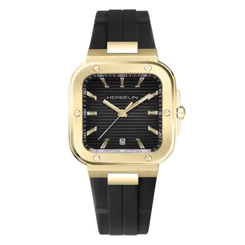 Gold PVD Cap Camarat Square Quartz Watch 12246P1N14CA - Herbelin