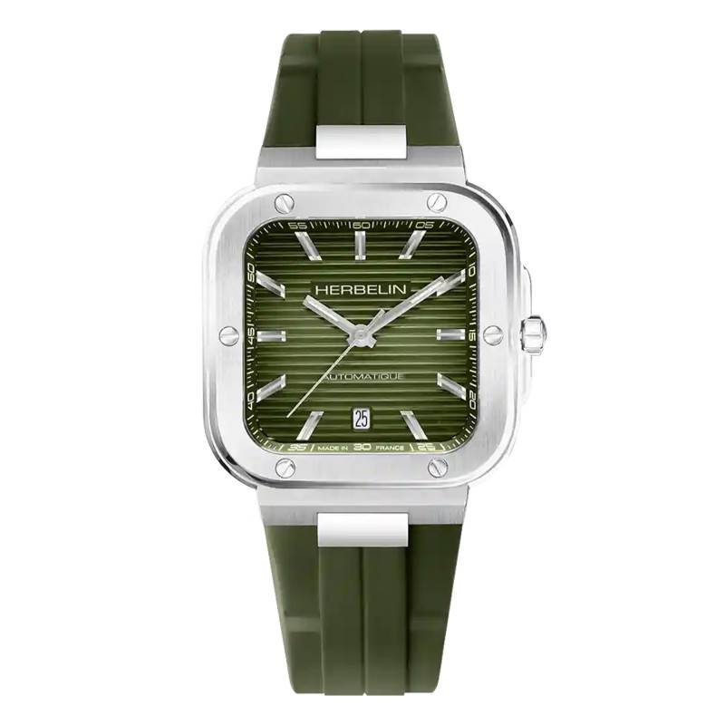 Kaki Automatic Cap Camarat Square Watch 1646A116CK - Herbelin