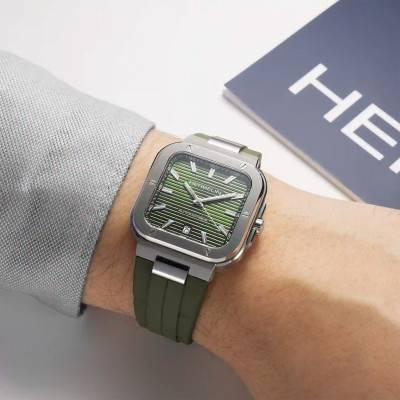 Montre Cap Camarat Square Automatique Kaki 1646A116CK - Herbelin