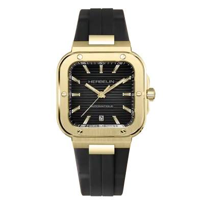Gold PVD Cap Camarat Square Automatic Watch 1646P1N14CA - Herbelin