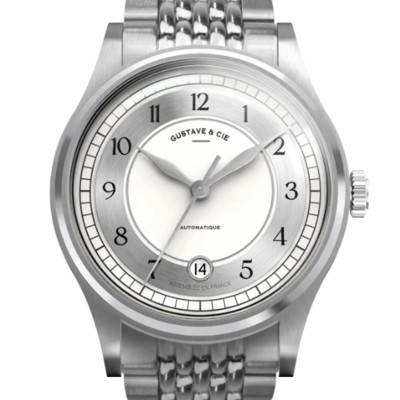 12H Charles Silver & White Rice Grain Watch 38mm - Gustave & Cie