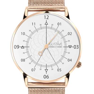 Louis Rose Gold & White 12H Watch Rose Gold Milanese 36mm - Gustave & Cie