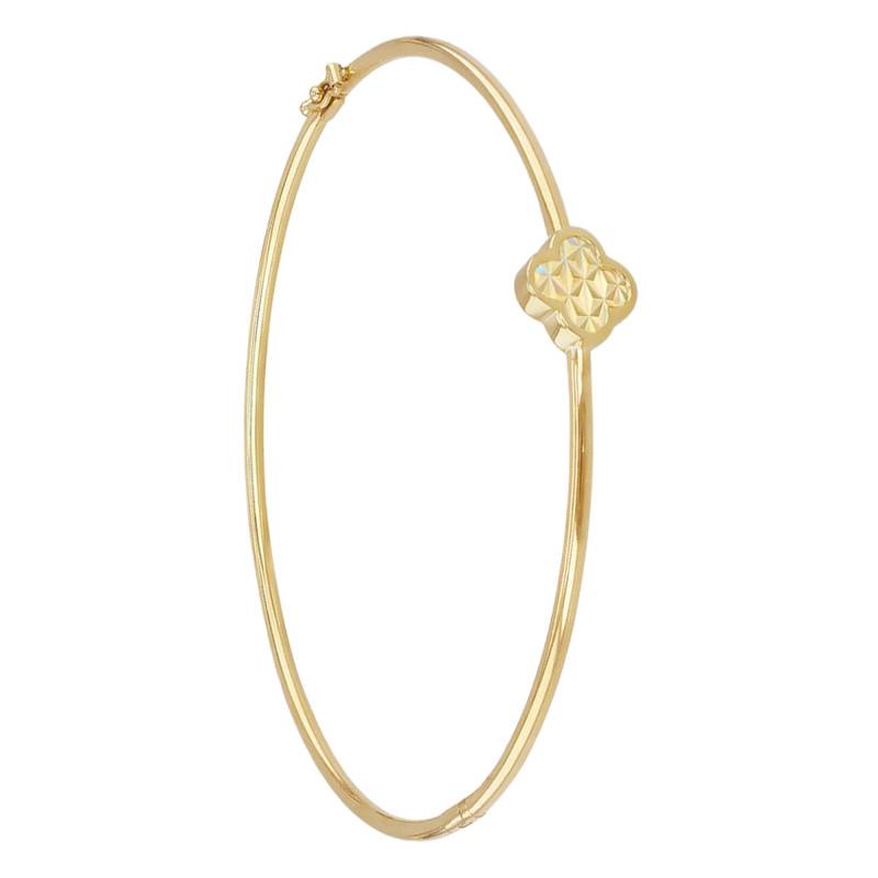Sparkling Petal 375/1000 Yellow Gold Bangle Bracelet - Emanessence