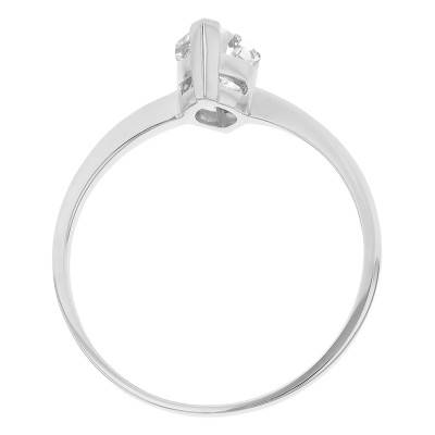 Bague Marquise en Zircone, Or Blanc 375 - Emanessence