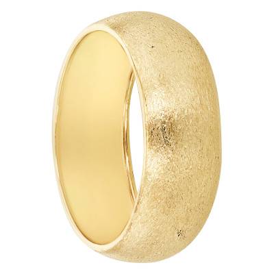 375 Yellow Gold Frosted Satin Ring - Emanessence