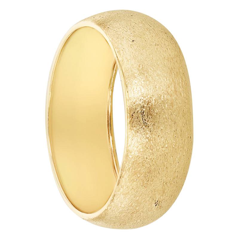 375 Yellow Gold Frosted Satin Ring - Emanessence