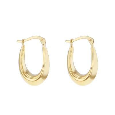 Boucles d'Oreilles Créoles Coniques en Or Jaune 375 - Emanessence