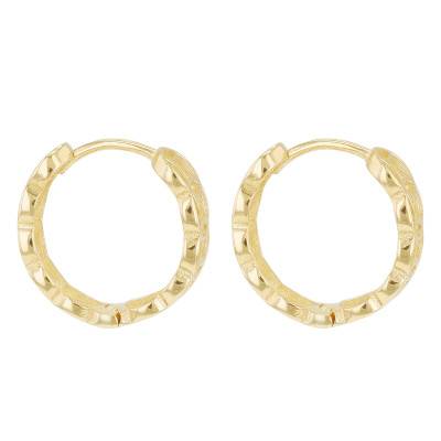 Boucles d'Oreilles Créoles Fantaisie en Or Jaune 375 - Emanessence