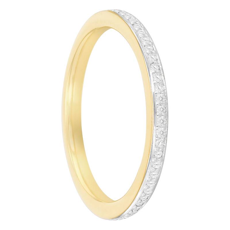 Yellow Gold-Plated 925 Silver Half Eternity Wedding Ring with Lab-Grown Diamonds 0.17 ct - Emanessence